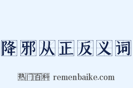 降邪从正反义词是什么意思的图片